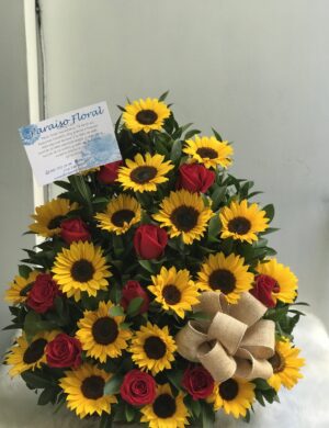 rosas con girasoles