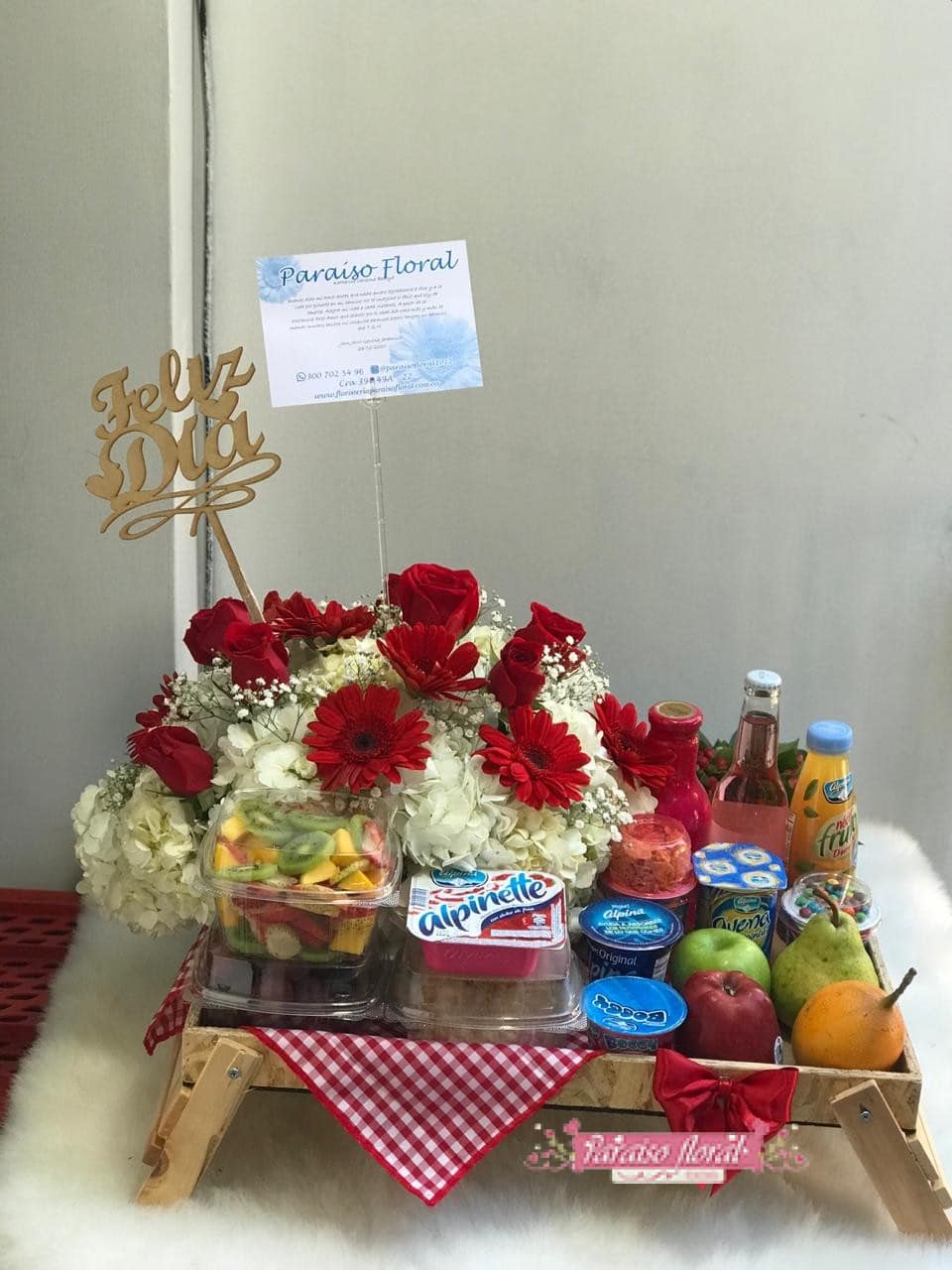 Arreglo desayuno con hortencias - Imagen 2