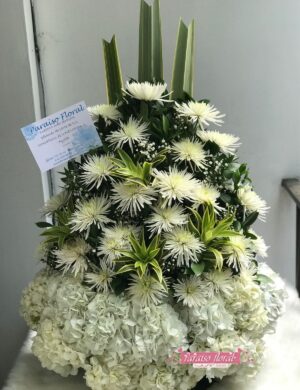 ramo funebre de hortensias