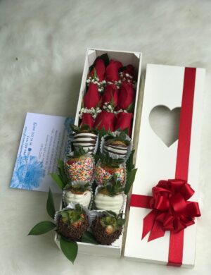 caja con 8 fresas