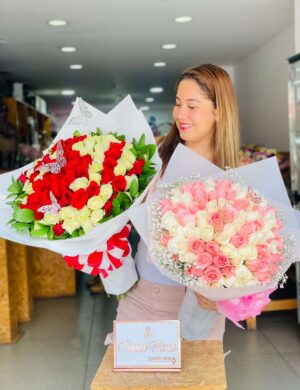 Arreglo buchón 100 rosas